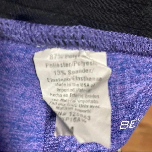 Beyond Yoga  the Bump purple blue ribbed maternity leggings - Picture 4 of 8